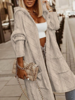 Damen Lässig Unifarben Frühling/Herbst Kapuze Täglich Weit Regelmäßig H-Linie Regelmäßig Jacken