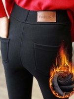 Damen Lässig Unifarben Frühling/Herbst Normal Hohe Elastizität Täglich Fest Schmal Passen Hose Lang Leggings