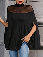 Damen Lässig Unifarben Frühling/Herbst Normal Täglich Jersey Regelmäßig H-Linie Regelmäßig Shirts