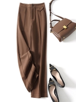 Damen Lässig Unifarben Frühling/Herbst Normal Täglich Weit Wolle Lang Regelmäßig Hose