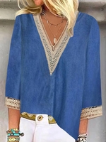 Damen Lässig Unifarben Frühling/Herbst Polyester Normal Keine Elastizität Weit Regelmäßig FC Shirts