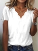 Damen Lässig Unifarben Sommer V-Ausschnitt Täglich Weit Regelmäßig Regelmäßig NL T-Shirts