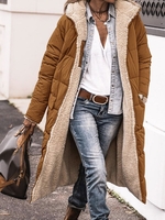 Damen Lässig Unifarben Winter Fluff/Granular-Fleece-Stoff Normal Mikroelastizität Täglich Regelmäßige Passform Langarm Gepolstert Jacken