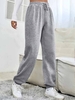 Damen Lässig Unifarben Winter Normal Schwer Mikroelastizität Tunnelzug Lang Hose mit Knöchelband Jogginghose & Jogger