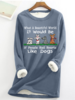 Damen Lässig Winter Hund Mikroelastizität Täglich Regelmäßige Passform Rundhals H-Linie Vlies Sweatshirts