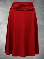 Damen Retro Unifarben Sommer Polyester Sport Große Größen Knöchelhose Weit Unregelmäßiger Rock Rock