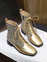 Damen Straße Kariert Herbst Nahtverarbeitung Tragbar Täglich Geschlossen Große Größen Klassische Stiefel Fashion Stiefelette