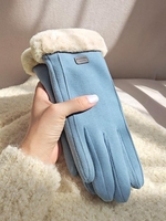 Damen Unifarben Winter Elegant Veloursleder Schleife Schwer Täglich Bestseller Winddicht Handschuhe