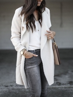 Damen Winter Keine Elastizität Plüsch Langarm Mantel