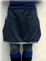 Dunkelblaue lässige Baumwollmischung Rock