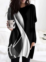 Lässig Farbblock Frühling/Herbst Mikroelastizität Täglich Weit Rundhals Regelmäßig Regelmäßig T-Shirts für Damen