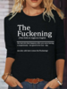 Lässig Frühling/Herbst Textbriefe Mikroelastizität Langarm Rundhals Baumwollmischung H-Linie Regelmäßig Shirts für Damen
