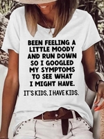 Lässig Sommer Textbriefe Polyester Keine Elastizität Täglich Kurzarm Regelmäßig Regelmäßig T-Shirts für Damen