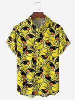 Lässig Tier Sommer Polyester Mikroelastizität Weit Kurzarm Regelmäßig Hemdkragen Aloha-Hemden für Herren