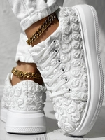 Lässig Unifarben Alle Jahreszeiten Geprägt Täglich Slip On Flach Rund PU Skate-Schuhe für Damen