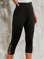 Lässig Unifarben Alle Jahreszeiten Täglich Fest Caprihosen Standard Legging DL Leggings für Damen