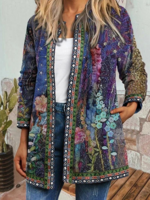 Lässig Unifarben Frühling/Herbst Polyester Normal Täglich Weit Regelmäßig H-Linie Jacken für Damen