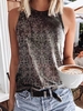 Modetalente 1 Dunkelgrau Damen Muskelshirt Neckholder Baumwollgemisch Lässig Print Muskelshirt