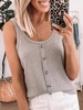 Modetalente 1 Grau Damen Muskelshirt Polyester Lässig Rundhals Täglich Muskelshirt
