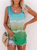 Modetalente 1 Grün Damen Muskelshirt Retro Baumwollgemisch Rundhals Urlaub Muskelshirt