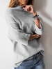 Modetalente 1 Nacktpink Weißgrau Schwarz Damen Kapuzenpullover U-Boot-Ausschnitt Jersey Lässig Unifarben Kapuzenpullover