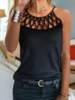 Modetalente 1 Schwarz Damen Muskelshirt Lässig Schulterfrei Jersey Täglich Unifarben Muskelshirt