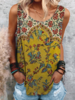 Modetalente Geblümt 1 Gelb Grau Rotblau Grün Lila Damen Muskelshirt Lässig Rundhals Polyester Print Muskelshirt