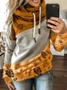 Modetalente Geblümt 1 Multifarben Damen Kapuzenpullover Kapuze Lässig Polyester Langarm Paneeliert Täglich Kapuzenpullover