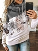 Modetalente Geblümt 1 Multifarben Damen Kapuzenpullover Polyester Kapuze Lässig Langarm Täglich Paneeliert Kapuzenpullover