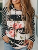 Modetalente Geblümt 1 Schwarz Damen Kapuzenpullover Polyester Rundhals Lässig Langarm Täglich Print Kapuzenpullover
