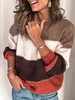 Modetalente Gestreift 1 Khaki Grün Rosarot Blaugrau Damen Pullover Rundhals Acryl Lässig Langarm Gestreift Pullover