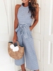 Modetalente Gestreift Jumpsuits für Damen Blau Grün Grau Pink Schwarz 1 Kostüme