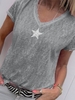 Modetalente Kurzarm 1 Grau Pink Königsblau Himmelblau Gelb Lila Damen T-Shirts Lässig Rundhals Baumwolle Geometrisch T-Shirts