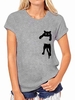 Modetalente Kurzarm 1 Grau Weiß Blau Gelb Pink Damen T-Shirts Lässig Baumwolle Rundhals Tier T-Shirts