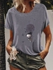 Modetalente Kurzarm 1 Grau Weiß Gelb Armeegrün Damen T-Shirts Baumwolle Lässig Rundhals Grafik T-Shirts