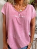 Modetalente Kurzarm 1 Pink Blau Khaki Damen T-Shirts Lässig Jersey Rundhals Print Täglich T-Shirts