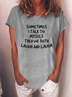 Modetalente Kurzarm 1 Rotblau Grün Grau Damen T-Shirts Baumwollgemisch Lässig Rundhals Täglich Print T-Shirts