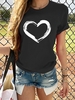 Modetalente Kurzarm 1 Schwarz Oliv Grau Pink Rot Damen T-Shirts Rundhals Jersey Lässig Sport Geometrisch T-Shirts