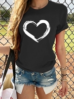 Modetalente Kurzarm 1 Schwarz Oliv Grau Pink Rot Damen T-Shirts Rundhals Jersey Lässig Sport Geometrisch T-Shirts
