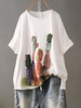 Modetalente Kurzarm 1 Weiß Gelbgrün Rot Damen T-Shirts Urlaub Polyester Rundhals T-Shirts