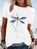 Modetalente Kurzarm 1 Weiß Grün Schwarz Blau Damen T-Shirts Lässig Rundhals Baumwollgemisch Sport Print T-Shirts