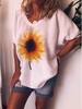 Modetalente Kurzarm 1 Weiß Lila-blau Grün Damen T-Shirts Gestrickt Rundhals Retro Täglich Print T-Shirts