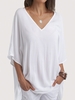 Modetalente Kurzarm 1 Weißgrau Schwarz Grün Weinrot Khaki Lila Damen T-Shirts Lässig Jersey V-Ausschnitt Unifarben T-Shirts