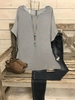 Modetalente Kurzarm Rotblau Grau Weiß Schwarz Damen Langarmshirts Rundhals Lässig Rayon Unifarben Langarmshirts