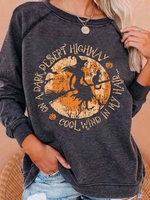 Modetalente Langarm 1 Grau Damen Kapuzenpullover Polyester Rundhals Lässig Täglich Tier Kapuzenpullover