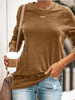 Modetalente Langarm 1 Grauschwarz Kaffee Rot Grün blau Kamelhaarfarbe Damen Langarmshirts Rundhals Lässig Jersey Patchwork Langarmshirts
