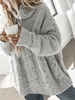 Modetalente Langarm 1 Hellgrau Damen Pullover Elegant Rollkragen Baumwollgemisch Elegant Täglich Pullover