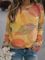 Modetalente Langarm 1 Multifarben Damen Kapuzenpullover Baumwollmischung Urlaub Rundhals Print Urlaub Kapuzenpullover