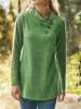 Modetalente Langarm 1 Rotblau Grün Gelb Grau Lila Damen Langarmshirts Lässig Asymmetrisch Kragen Baumwolle Unifarben Langarmshirts