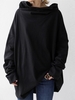 Modetalente Langarm 1 Schwarz Damen Kapuzenpullover Baumwollgemisch Kapuze Lässig Täglich Kapuzenpullover
